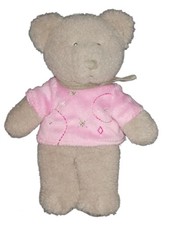 Doudou peluche ours gris pull