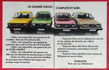 Publicité de presse Automobile La Gamme VOLVO Complete & Cigarettes GITANES 1976