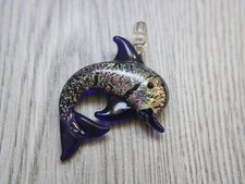 4.5 cm de diamètre, Pendentif Dauphin en verre de Murano, pendentif murano