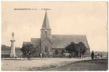 FR02 MONDREPUIS Eglise velo cheval trait 