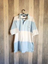 Polo Vintage Eden Park Taille Xl Bleu Et Blanc Logo Brodé Rose