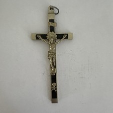 Croix Religieuse Jesus Christ - Métal Christ Crucifix Argenté - Pendentif 15x6cm