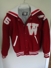 Vintage West Eagles High School Snap Front Lined Varsity Letter Coat Men M