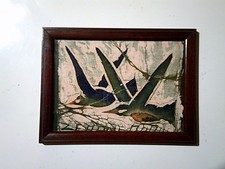Tableau batik oiseaux 20cm
