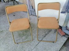 lot de 2 chaises pliantes style lafuma velours 1960 70 