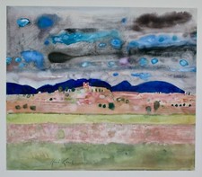 René GENIS - Aquarelle signée - Sierra mexicaine - Atelier Bardone