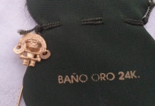 ART AZTEQUE DIVINITE BROCHE EPINGLE PLAQUE OR 24 K AVEC POCHETTE