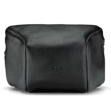 Pochette courte en cuir noir