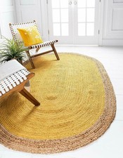 Tapis en jute forme ovale zone