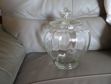 ancien grand bocal à bonbon ou à gâteau décoratif avec couvercle 29 cm TBE