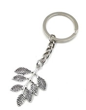 Vrille Arbre Feuille Porte-Clés Métal Porte-Bonheur Remorque