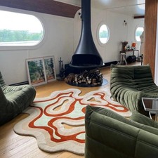 Tapis rond amoeba touffeté - rond, à