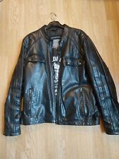 homme blouson moto cuir noir   XXL