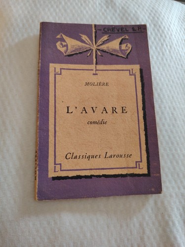 Livre ancien avare de - l,