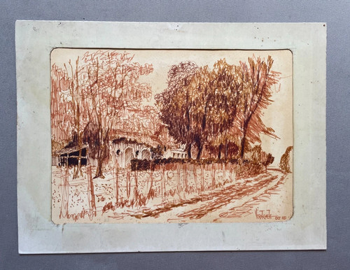 Dessin ancien sanguine - ancien,