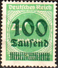 Old Stamp/Deutsches Reich Timbre de l'Empire Allemand De 1923 Vert 100 sur 400
