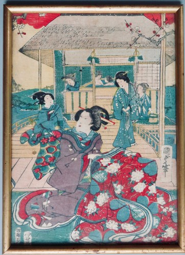 Estampe japonaise ancienne - estampe,