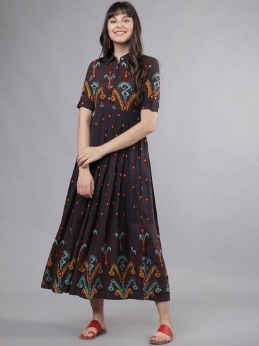 Robe chemise ligne imprimée - robe, a-ligne