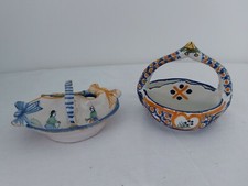 Salerons  double faïence Henriot Quimper  oies et biniou                CVRTE 