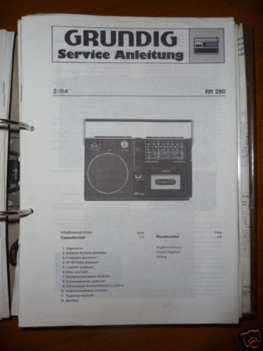 Manuel service grundig rr - manuel,