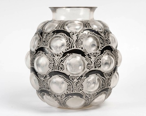 Art deco vase antilopes verre - art,