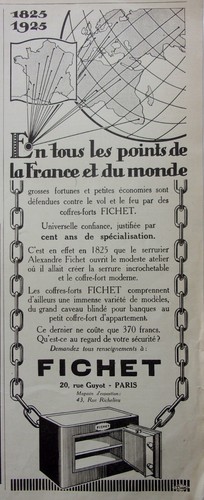Publicite coffre fort fichet - coffre,