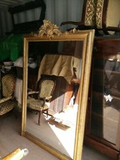  miroir glace de cheminée en bois doré debut 19e Louis 15