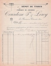 02 AISNE LE NOUVION, fabricant, Courdesse Freres 1912 chemises, tissus