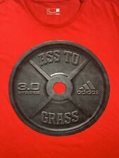 T-shirt Adidas  Haltères "ASS TO GRASS" Graphic Tee AY6934 / TShirt / Rouge XL