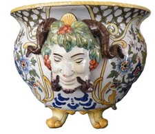 Antoine Montagnon Paire de cache-pots  faïence de Nevers Antoine Montagnon  XIX