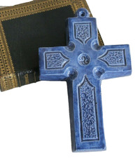Crucifix Céramique Triskell Croix Céltique Signé Albert Martin Bretagne Religion