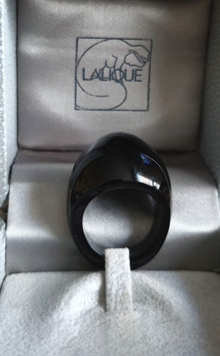 Bague lalique cabochon noire - bague,