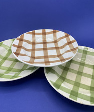 3 assiettes creuses anciennes – Moulin des Loups ORCHIES modèle Nappe carreaux