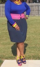 Women's Plus-Size Blue & Grey