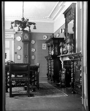 Intérieur salle à manger maison appartement - Ancien négatif photo an. 1930