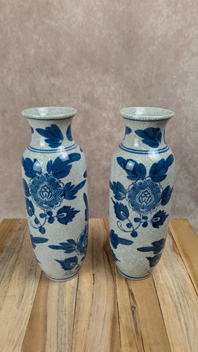 Lot vases chinois bleu - 2,