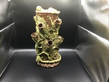 Ancien  Pot À Tabac  Porte Pipes Barbotine Serpent Escargot Tronc D’arbre