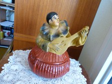      ANCIENNE BONBONNIERE BOITE SERENADE Pierrot la lune art deco vintage 