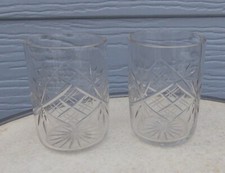 2 ANCIENS VERRES TAILLES A WHISKY BISTRO CAFE