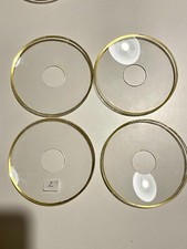 4 Bobèches Anciennes  en cristal pourtour doré pour Chandelier, Bougeoir N°2