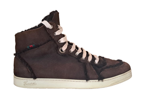 Gucci baskets daim marron - gucci,