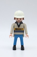 PLAYMOBIL HOMME haut gris MAXX7 bas bleu - Tombereau géant 4037 Convoyeur 4041