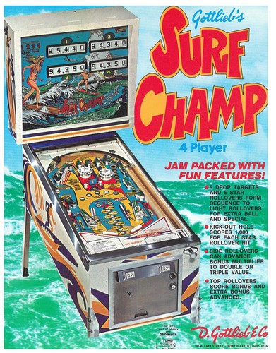 Surf champ gottlieb - surf, pinball