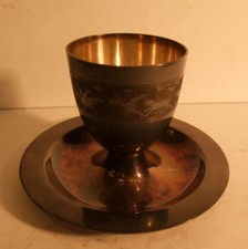 Coquetier en métal argenté