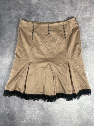 Jupe caroll beige broderies - beige,