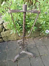 Résinier porte éclat Bougeoir Art Populaire Fer Forgé décor volutes torsadé 60cm