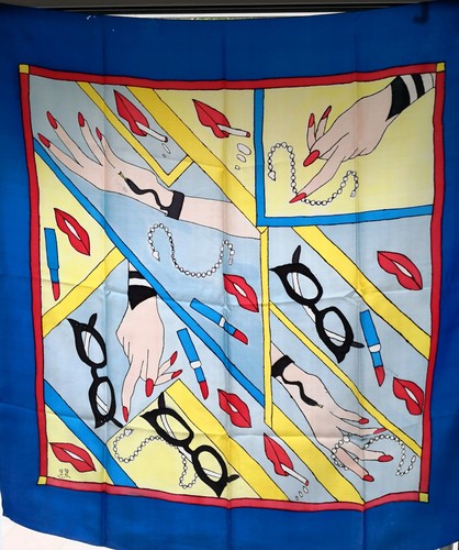 Foulard vintage peint la - peint, à