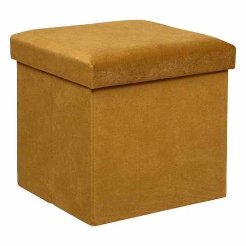 Pouf coffre pliable velours - coffre,
