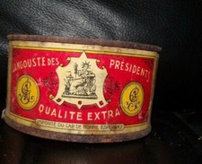  ANCIENNE boite CONSERVE langouste des présidents cap bonne espérance circa 1900