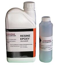 Kit 1,3 Kg de résine EPOXY  polyvalente. Stratification, collage, imprégnation.